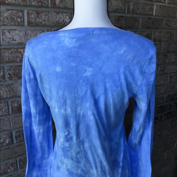 💐Blue Tie Dye Crew Neck Tee - Picture 4 of 5